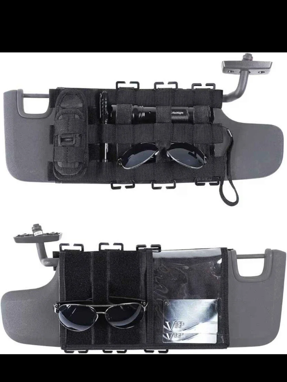 Tactical Sun Visor Organizer Front Storage Cover 2007-2023 Jeep Wrangler Car